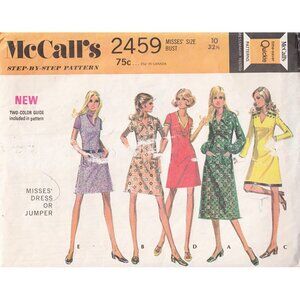 McCalls 2459 Womens Easy to Sew Mini or Midi Dress or Jumper
